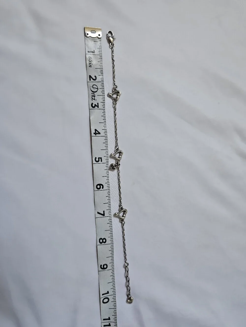 Brighton Tuscan Heart Anklet J90550 Silver Adjustable 9–10